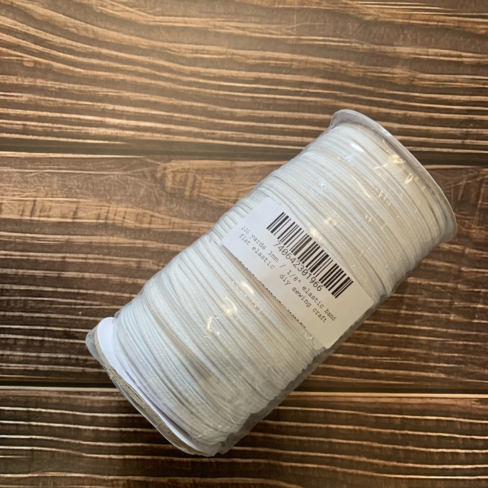 100 yards 1/8 breaded band elastic